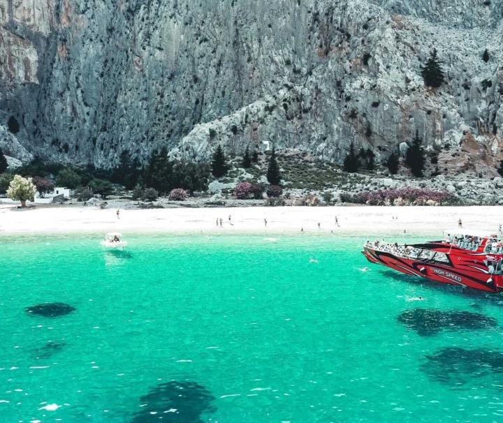 Late departure Faliraki to Symi express boat, fab swim stop