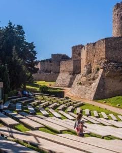 moat of old city rhodes from faliraki